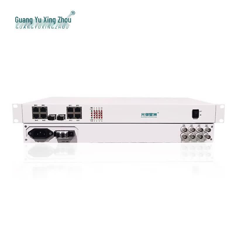 PDH Optical Transceiver with 4 E1 and 4 Gigabit Ethernet Ports