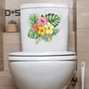 Тропические листья Цветочная наклейка на унитаз Съемная самоклеящаяся водонепроницаемая ПВХ Гостиная Ванная комната Настенное искусство Цветочная крышка унитаза Украшение Наклейка