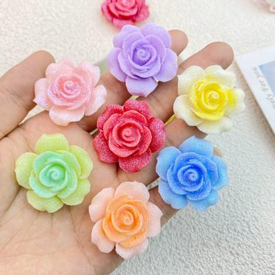 7 шт. Новые Мини Милые Блестящие Розы Плоская Основа Смоляные Кабошоны DIY Украшения Рукоделие Декоративные Аксессуары