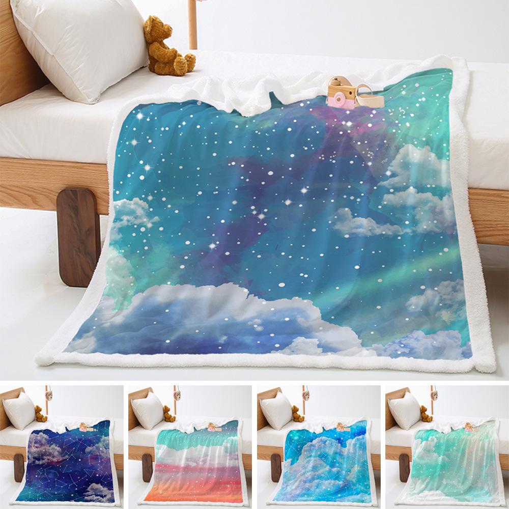 Starry Sky Wish Thickened Lamb Wool Crystal Fleece Blanket Blanket