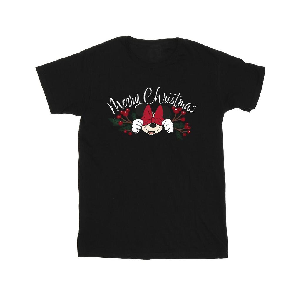 Disney Boys Minnie Mouse Christmas Holly T-Shirt