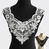 Lace Applique Tear-resistant Unbreakable No Deform Washable Breathable DIY Hollow Design V-neck Lace Fake Collar for Home