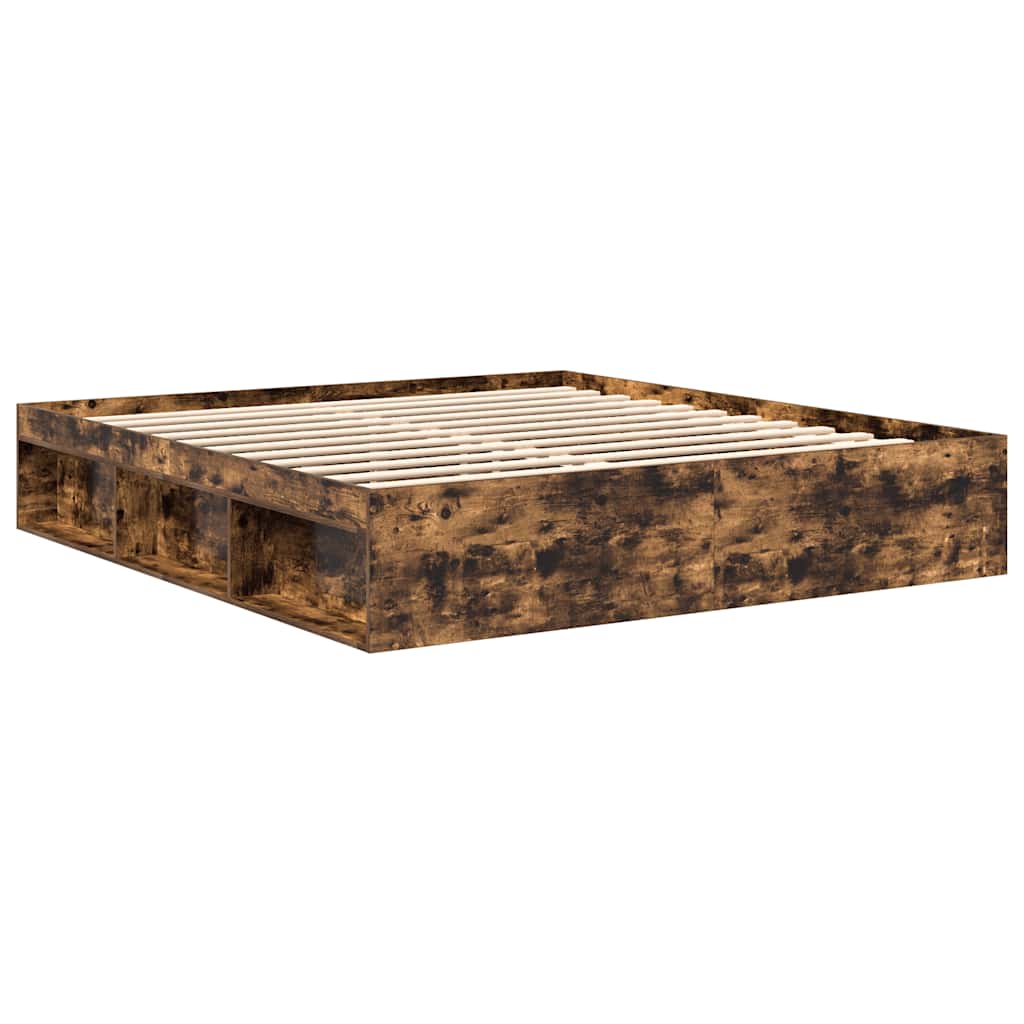 Bed Frame Smoked Oak 180x200 cm