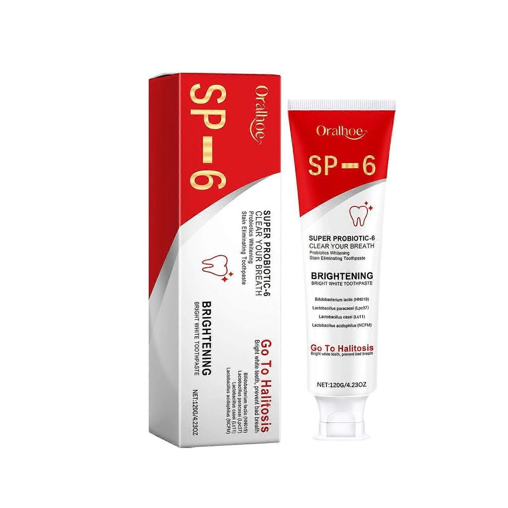 Teeth brightening toothpaste cleans teeth, stains, and yellowing, with gentle