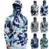 Men's Summer Camouflage Quick-drying Long-sleeved T-shirt Sun Clothing Fishing Fitness Sports Hooded Long-sleeved Top