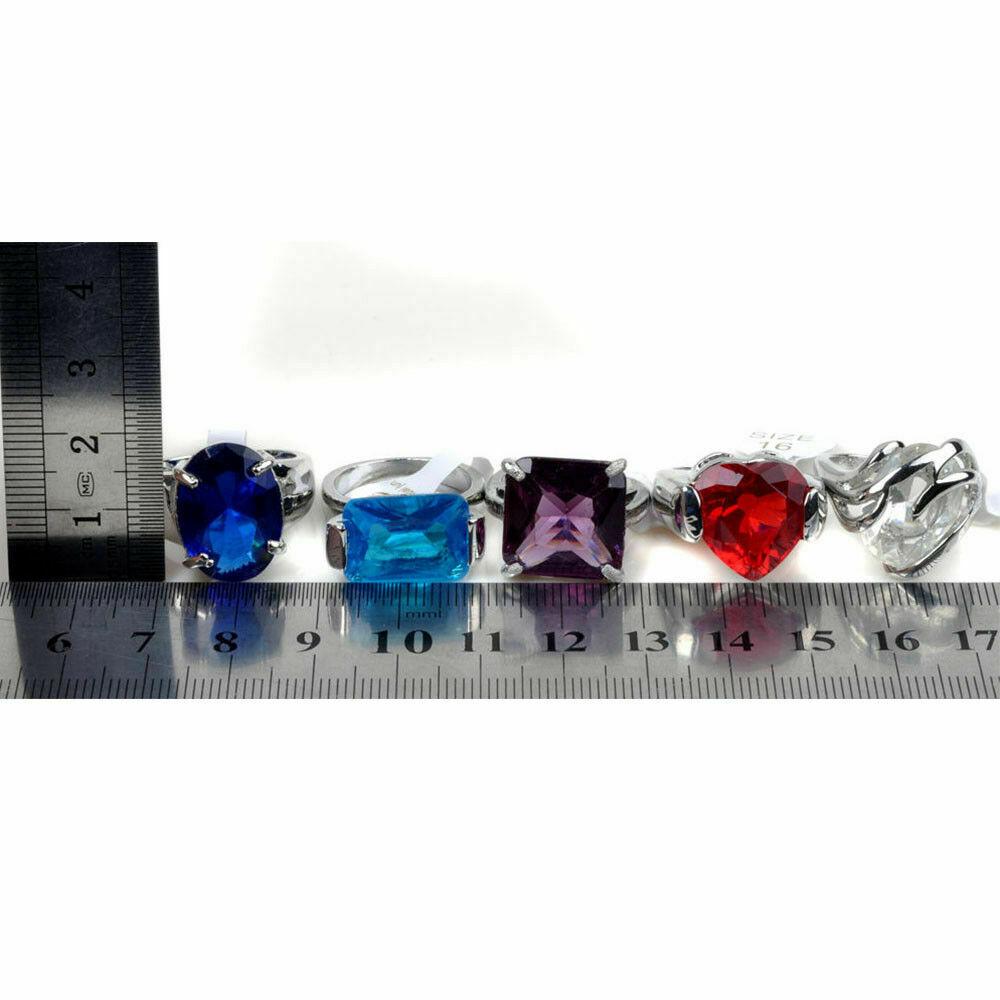 20Pcs Wholesale Crystal Mixed Rings Bulk Finger Ring Band Jewelry