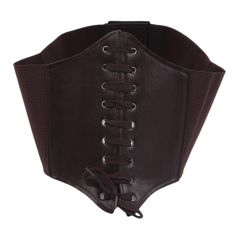 Модный широкий корсетный пояс из искусственной кожи, женские эластичные ремни, повседневный корсет, повязка