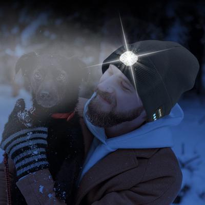 Светодиодная шапка, совместимая с Bluetooth, зимняя теплая шапка, вязаная, эластичная, из мягкой ткани, перезаряжаемая, с высокой яркостью подсветки, беспроводная музыка, светодиодная