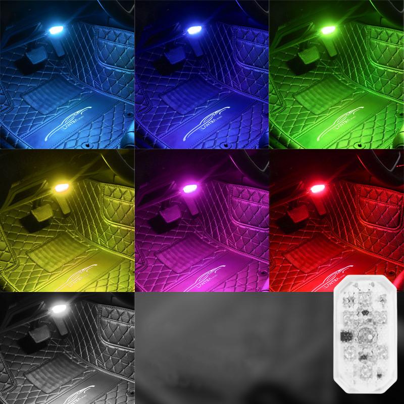 Автомобильная USB-зарядка Мини 5 В Светодиодный сенсорный выключатель Свет Подсветка салона двери автомобиля Беспроводная окружающая лампа Портативные ночные лампы для чтения