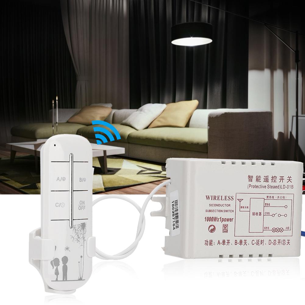 220 В 1-канальный беспроводной настенный пульт ДУ для лампы, умный выключатель, приемник, передатчик пульта ДУ
