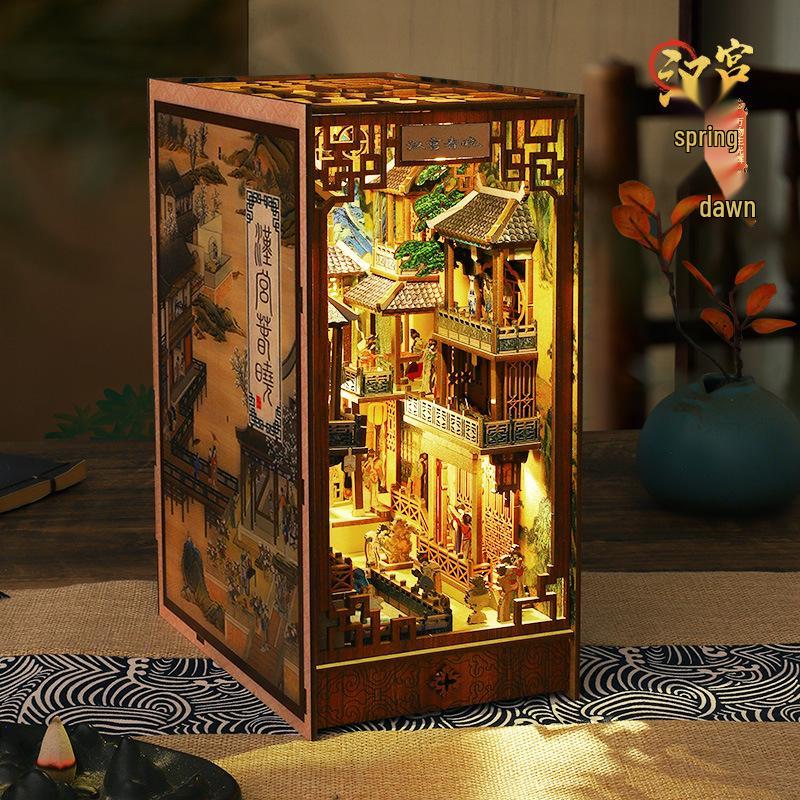 Jiate DIY Han Palace Рассвет Весны Pop-up Книжная Подставка Модель - Ручная Работа Креативный Подарок на День Рождения Украшение
