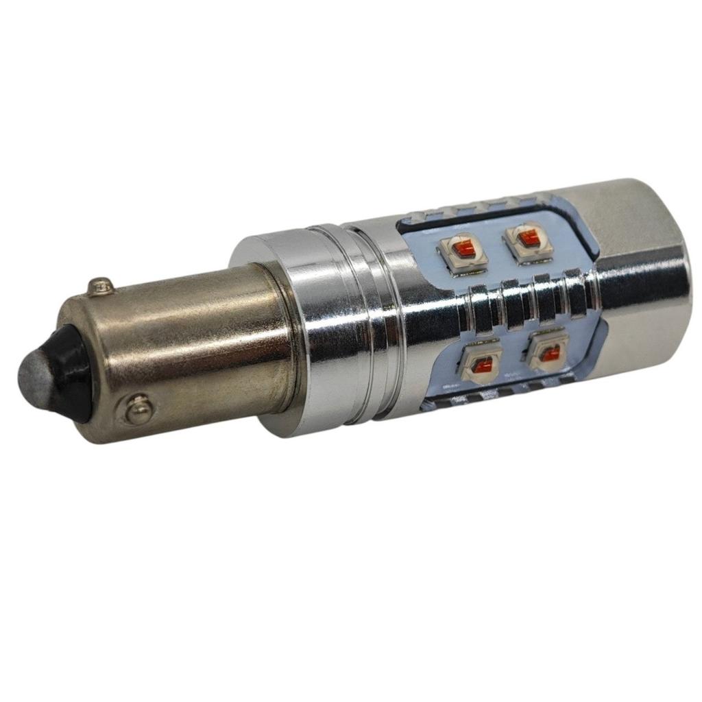 2 Pcs H21W LED Bulb BAY9S 12-24V CANBUS Orange USA