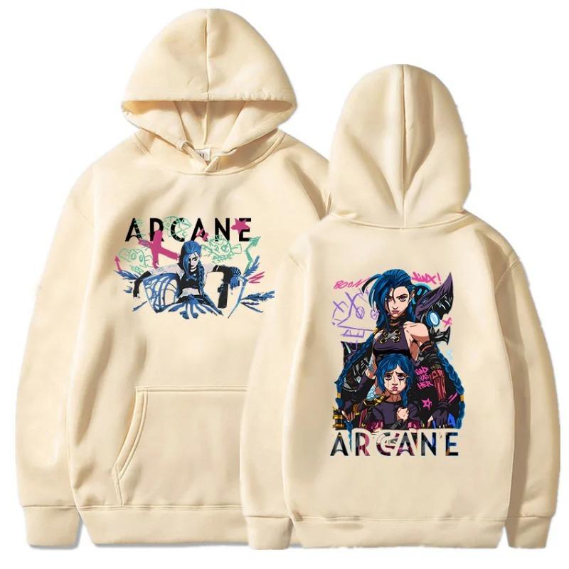 Arcane Jinx Boom Hoodies Горячая игра Сериал Печать Унисекс Уличная одежда Ropa Hombre Sudaderas Мужская/Женская одежда Мягкие толстовки и свитшоты Унисекс