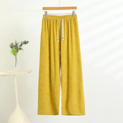 Женские новые китайские жаккардовые хлопково-шелковые повседневные брюки лето новые с высокой талией прямые свободные тонкие модели с широкими штанинами