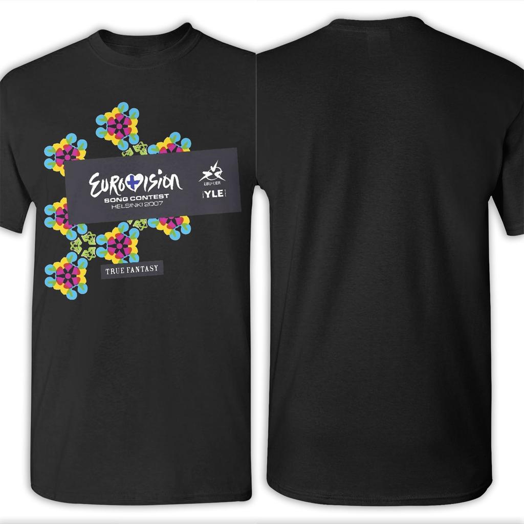 Men Eurovision Song Contest 2007 T Shirts  Pure Cotton Tops Funny Short Sleeve Round Collar Tees Original T-Shirt