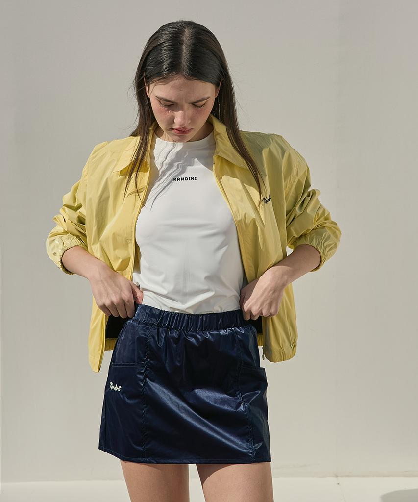 Мини-юбка Candini, темно-синяя, глянцевая