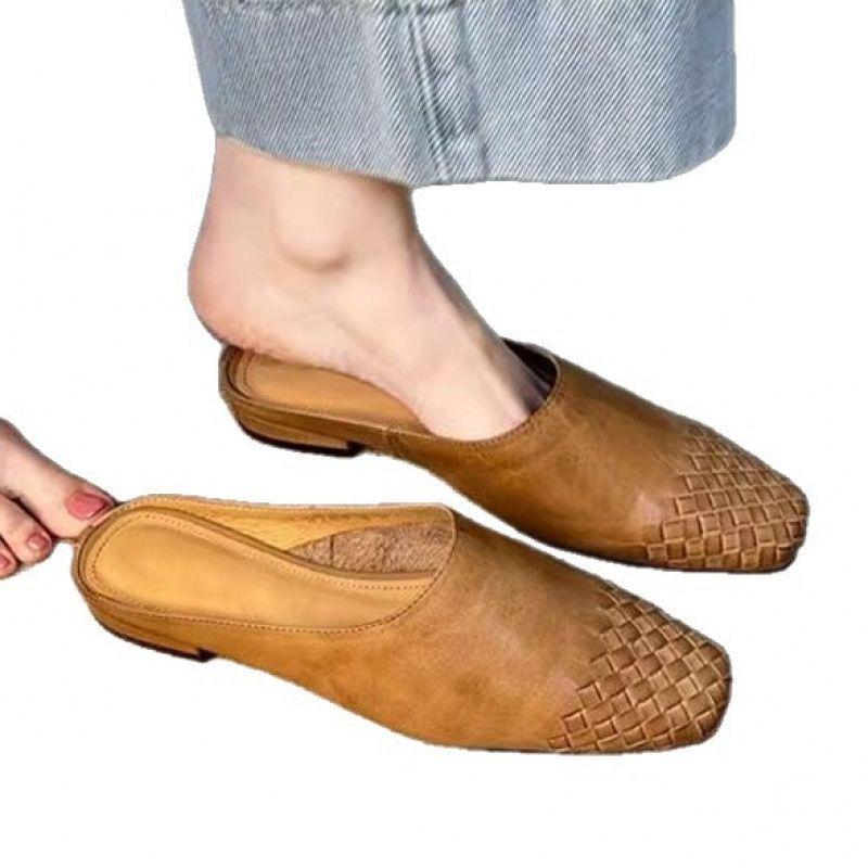 Овечья шкура версия французской ретро плетеной повязки на голову полутапочки модная и ленивая женщина можно носить на улице одной ногой