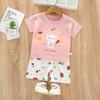 Two Pieces Children's Short-sleeved Suit Cotton Baby Clothes Boy Shorts Girls 1-7 Years Old Summer Children's Clothing