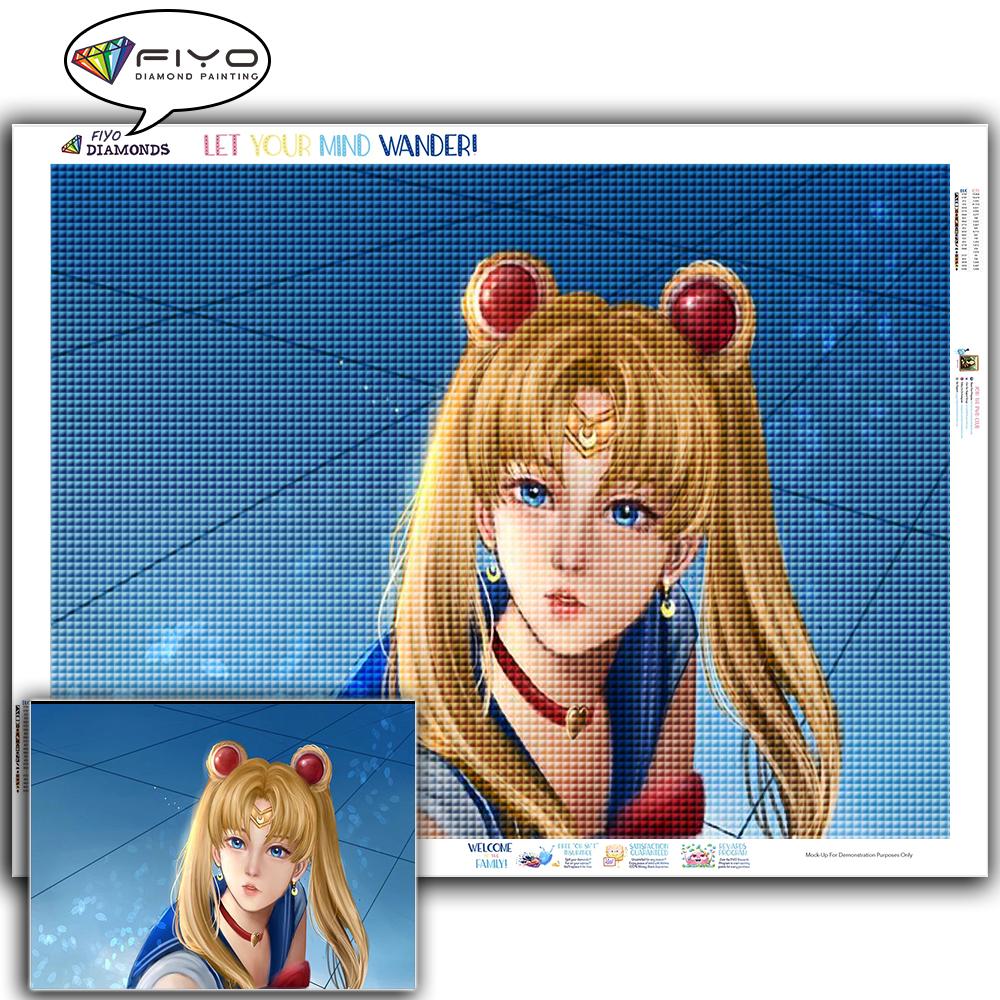 Diamond Painting Full Drill Square Anime Girl Diamond Embroidery Cross Stitch Portrait Mosaic Kitchen Needlework Home Decor