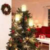 Christmas Tree Topper Candle Holder 3-Tier Metal Triple Candle Tree Topper Shelf Candelabra Indoor Light-up