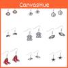 Steelers Heart Pendant Earrings With Crystals For Football Fans Women Jewelry