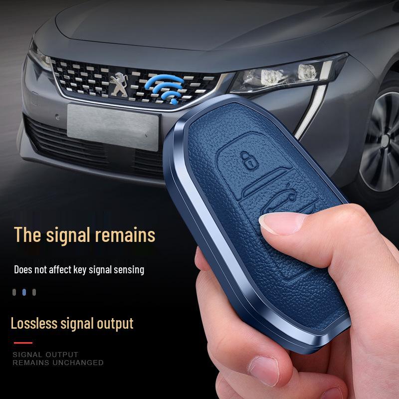 Key Cover & Keychain for Dongfeng Peugeot Models: 308, 207, 301, 408, 508, 2008, 3008
