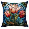 New Vintage Floral Pillowcase Creative Colored Glass Printed Home Sofa Car Cushion Pillowcase