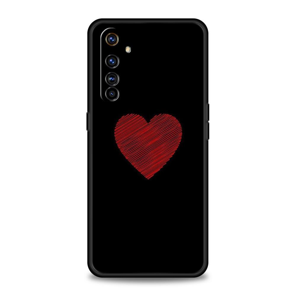 Я люблю тебя Розовое сердце Чехол для телефона Для Realme 12 11 10 9 8 5G 7 6 GT5 GT3 GT2 Pro Plus C21 C11 C25 C35 GT Neo 2 3 3T 5 Мягкая крышка