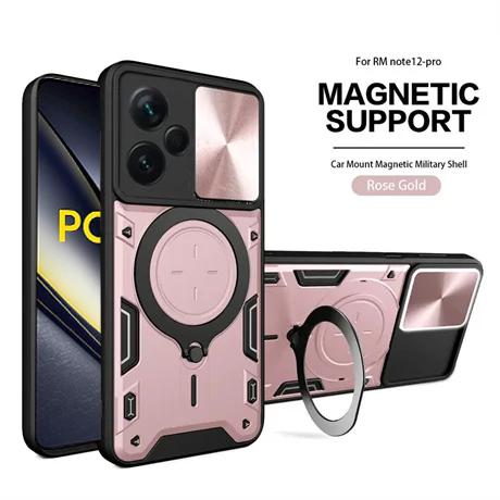 Магнитный чехол со шторкой для камеры для Poco F6 X6 X5 Pro 5G X4 GT X3 NFC Чехол-подставка с кольцом для Magsafe для Poco F5 M6 M4 Pro M5S