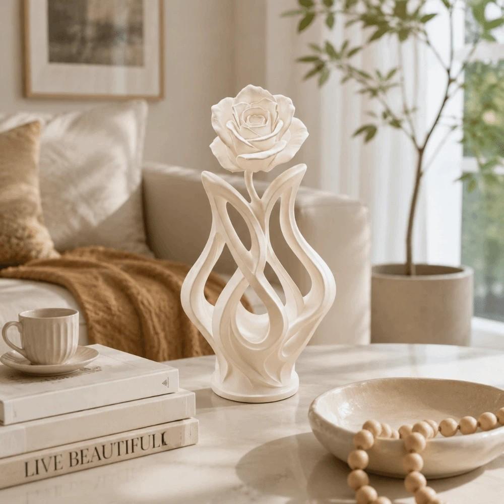 Modern Style Abstract Art Ornament Scandinavian Style Desktop Decoration Rose Sculpture Home Decor