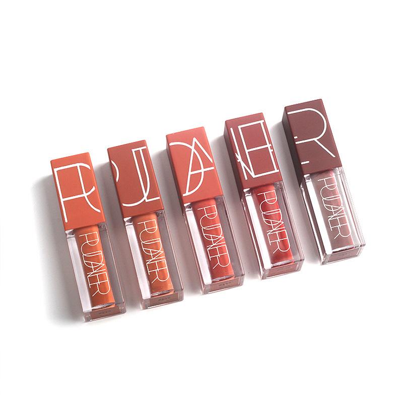 Pudaier Lip Gloss Nude Makeup Matte Matte Velvet Liquid Lipstick с антипригарным покрытием, пятицветная глазурь для губ