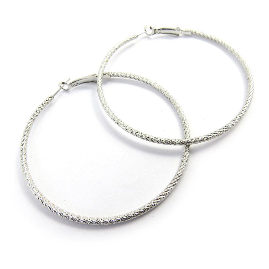 Les Trésors De Lily [L9589] - Silver 'Choréographie' Hoop Earrings Ø 60 Mm