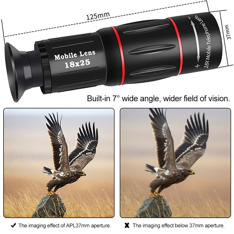 18X Telescope For Mobile Phone Zoom Lens For Cell Phone Camera Protector Iphone Cell Phone Lenses Accessories Telephoto Lens