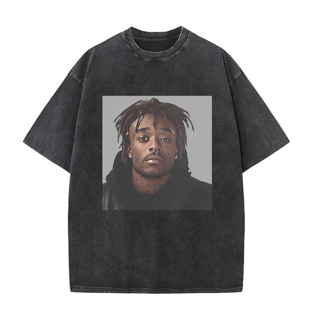Рэпер Lil Uzi Vert Розовая Лента Винтажная Стиранная Футболка Мужская Женская Хип-Хоп Мода Поп Музыка Футболки Мужская Хлопковая Оверсайз Футболка
