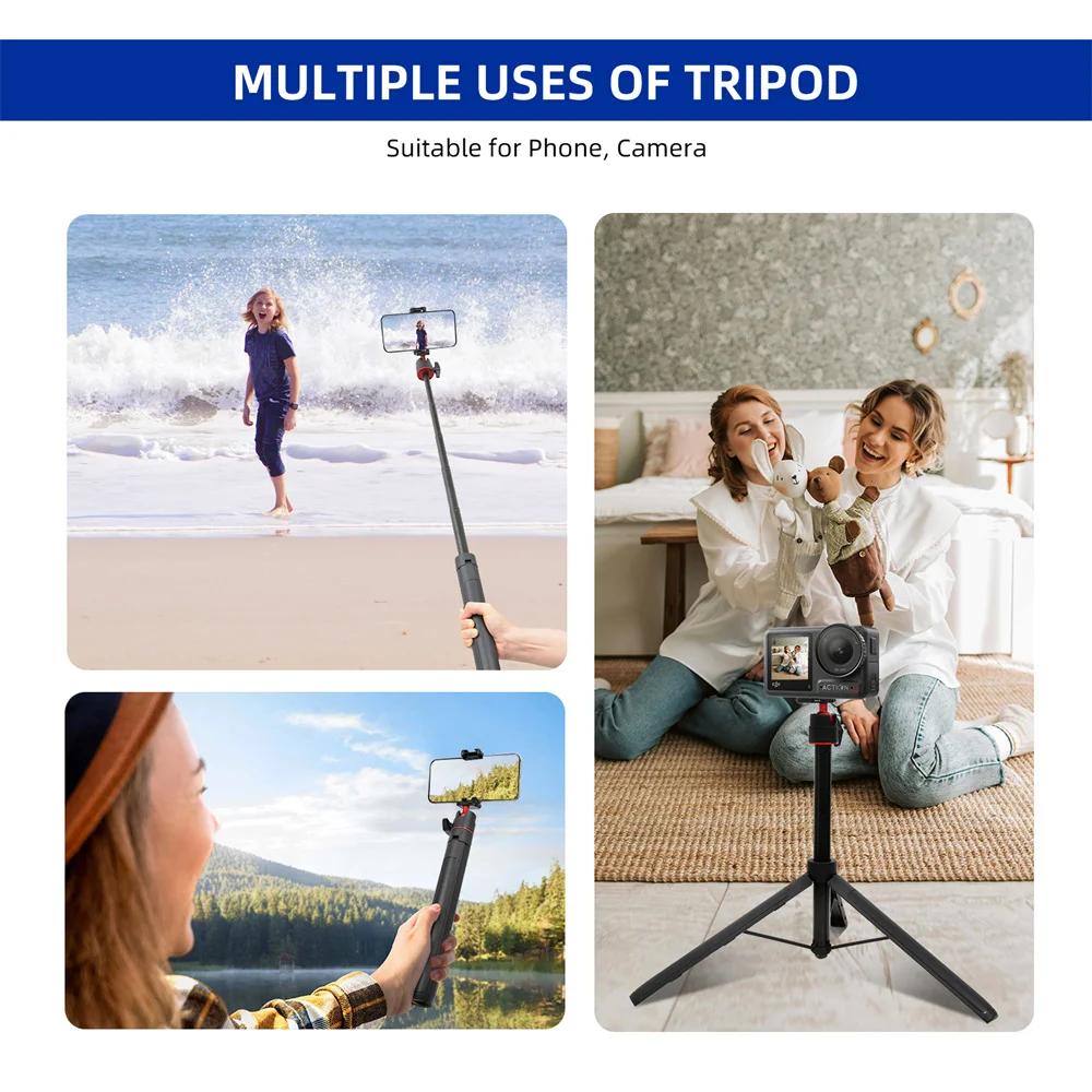 Portable Foldable Tripod for Phone Pocket3 Instra360 Action Cameras Selfie Stick Mini Holder Bracket for Mobile Camera DSLR