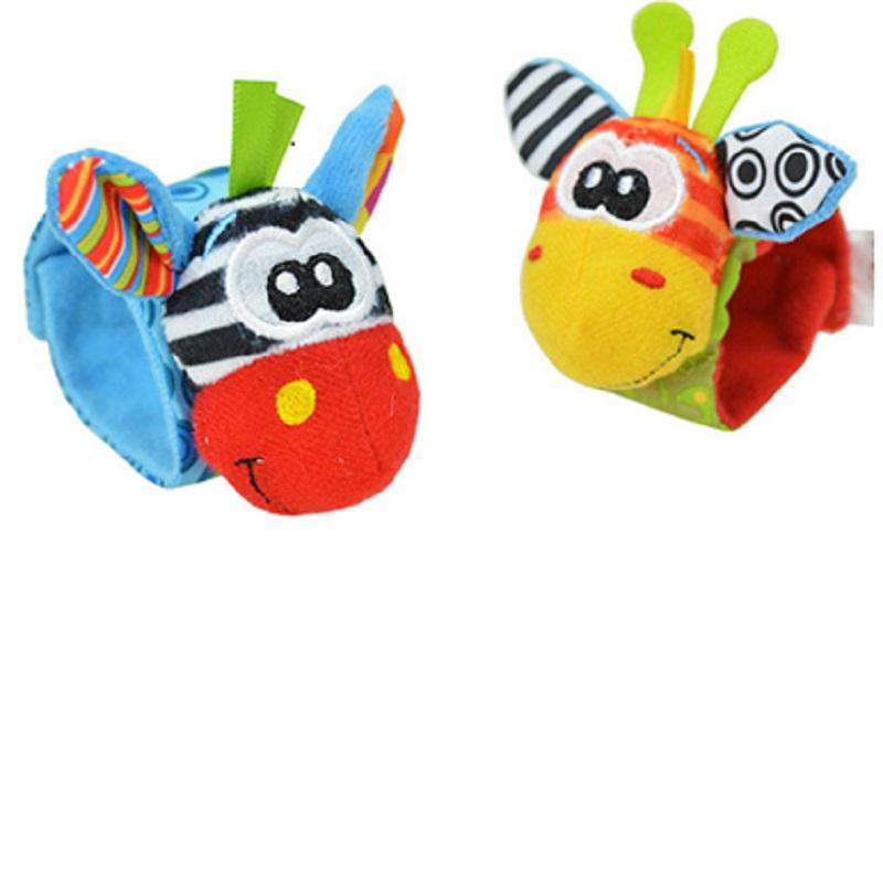 Детские игрушки для раннего образования 0-6 месяцев, детский браслет с рисунком насекомых, детская ручная погремушка, игрушка, погремушка в виде животных