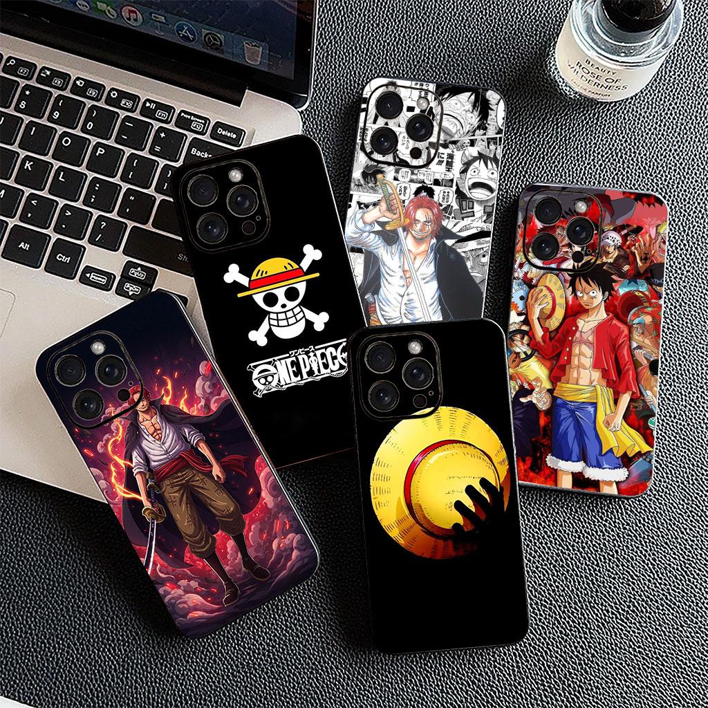 for Samsung Galaxy S25 S24 S23 Fe Ultra Plus S7 Edge A05 A06 A16 A55 A15 A35 Casing Phone Case Shanks Red Hair One Pieces Luffy