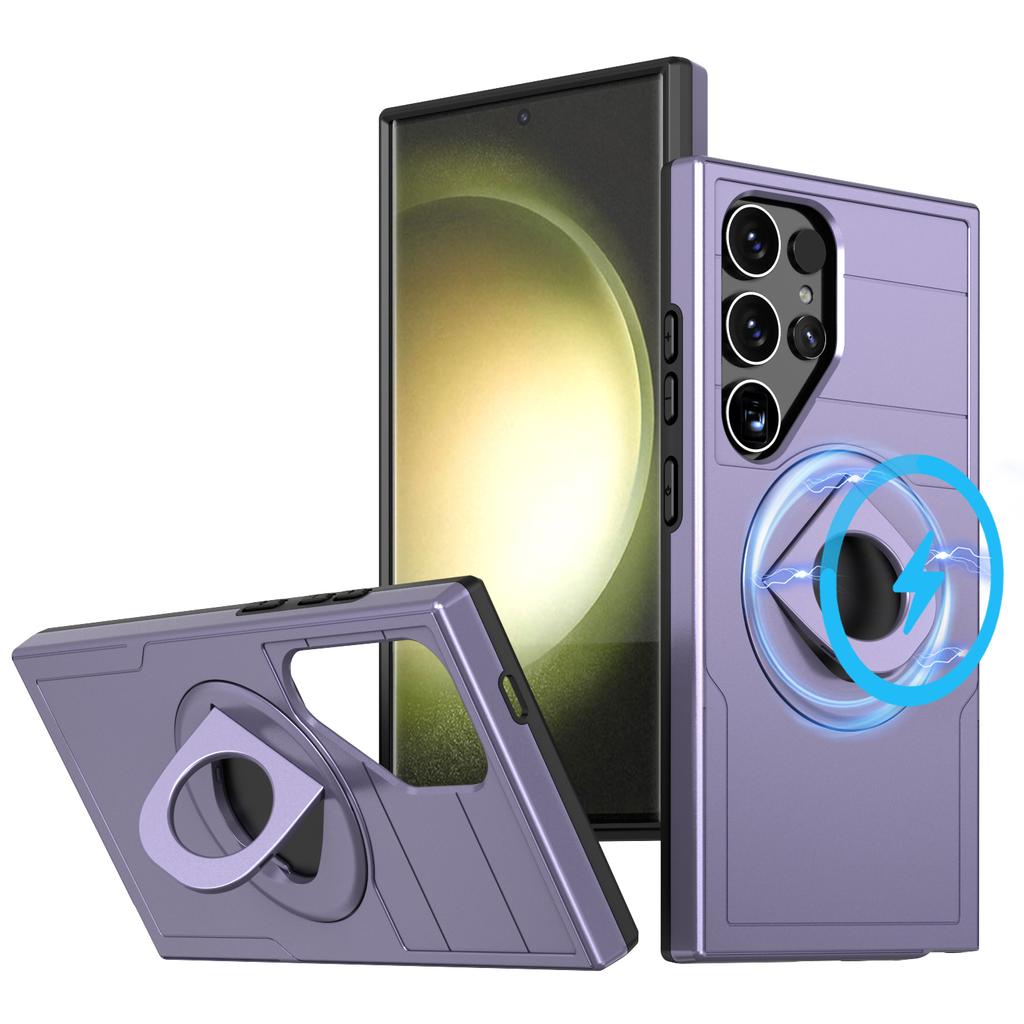 Магнитный чехол-кольцо-подставка для Samsung Galaxy S24 Ultra, чехол для телефона из ПК+ТПУ