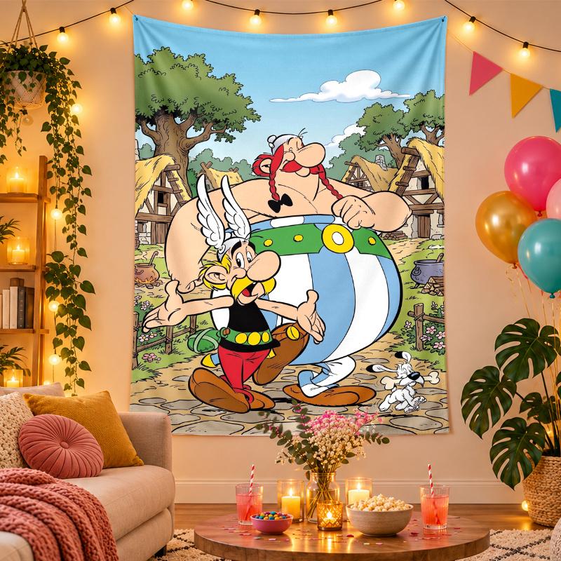 Polyester Wall Tapestry with Asterix Design, Decorative Hanging for Bedroom Living Room Dorm