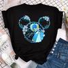 Женская футболка с принтом принцессы Мулан Disney Микки Повседневная модная футболка с коротким рукавом Женская уличная одежда Футболка Одежда Y2k Топы