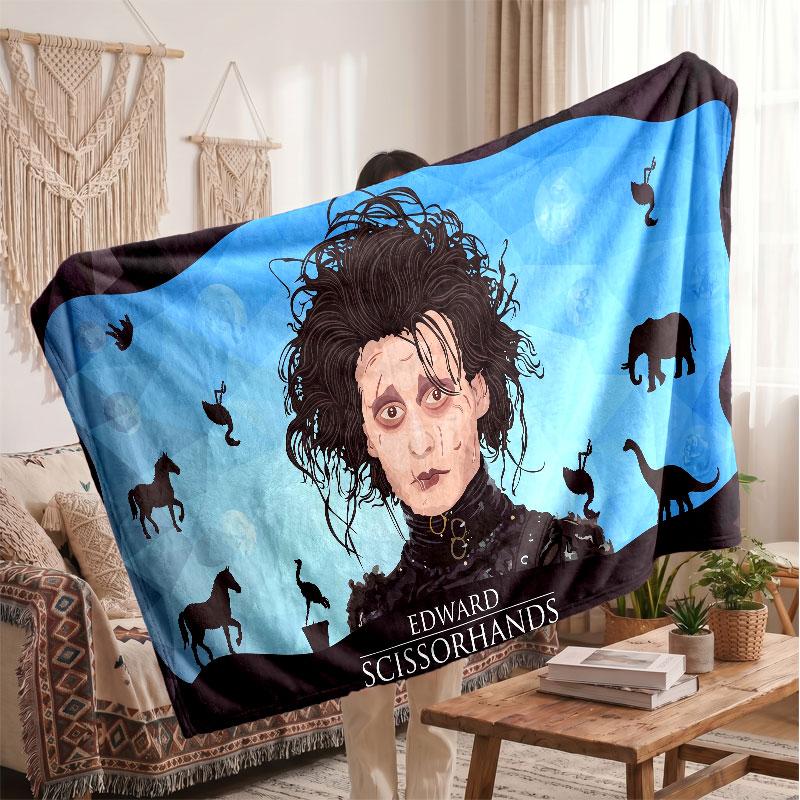 Warm Flannel BlanketEdward Scissorhands Soft Cozy Throw Blanket for Bedroom Couch
