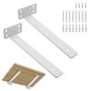 Set of 2 20cm Hidden Shelf Brackets, Heavy-Duty L-Shaped Brackets, Supports Up To 100kg, Heavy-Duty and Discreet, 5mm Thick, with Screws, for Shelf Re