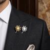 Stainless Steel Blowball Brooch Luxury Suit Badge Pin Trendy Women Brooch  Suit Collar