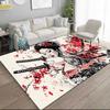 1PC Custom Name Geisha Swords Blossoms Theme Floor Mat Ideal for Living Room, Game Rooms, Office, Bedroom,Floor Mat Playful Design