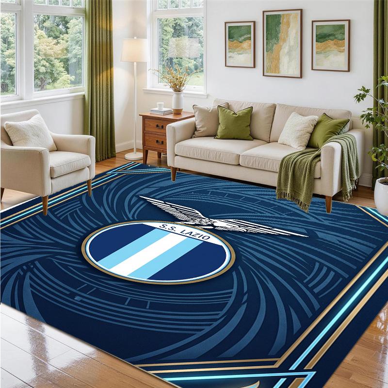 Lazio FC Design Crystal Velvet Rug Soft Decorative Mat for Bedroom Entrance