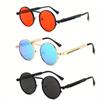 1pc Vintage Punk Style Sunglasses Fashion Men Classic Round Gothic Metal Frame Sunglasses Driving Glasses
