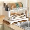 2 Tier Dish Drying Rack Kitchen Bowl Drainer Storage Rack Tableware Drain Chopsticks Knife Fork Water Cup Storage Holder