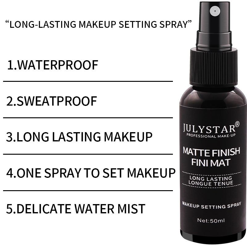 Июлястар освежающий лосьон для макияжа портативный 50 мл увлажняющий стойкий прозрачный спрей для фиксации макияжа