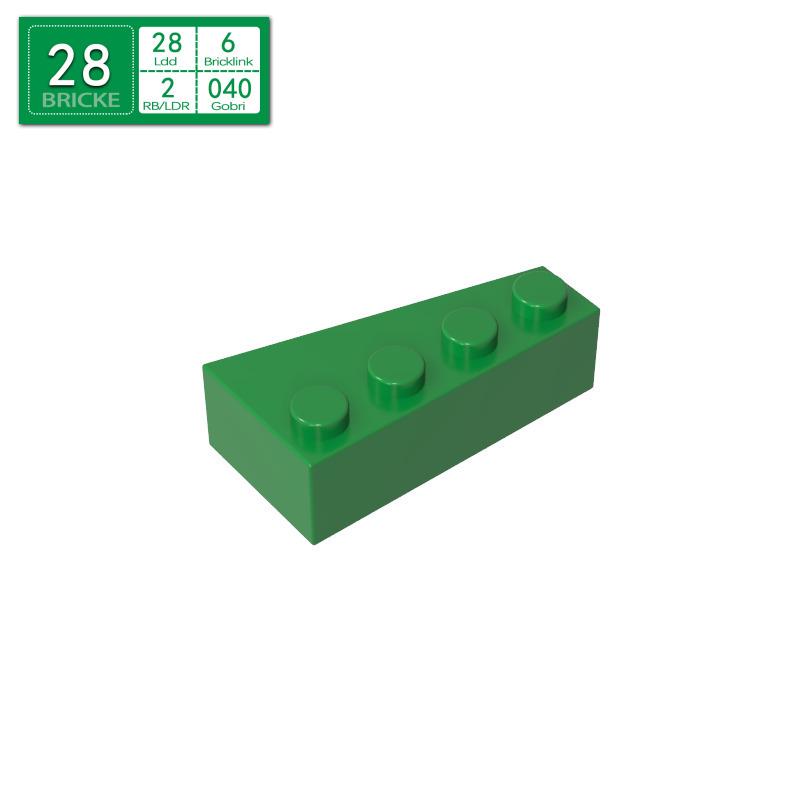 BRICKE 4x2 Left Wedge Brick - Compatible with LEGO 41768 Blocks, DIY Educational Loose Parts