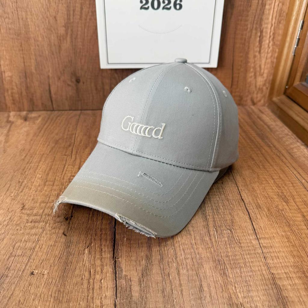 American Vintage Edge Ripped Cap ins Letter Embroidery Spring Summer High Cranium Top Baseball Cap
